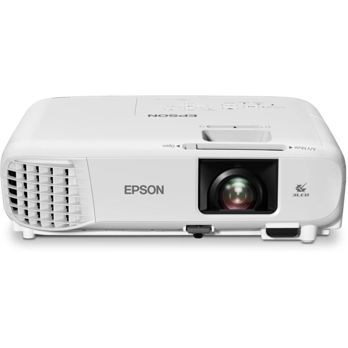 Epson PowerLite E24 3LCD Classroom Projector Native XGA 3,600 lumens up to 300" Built-in 5 W speaker Long lamp life up to 12,000 hours