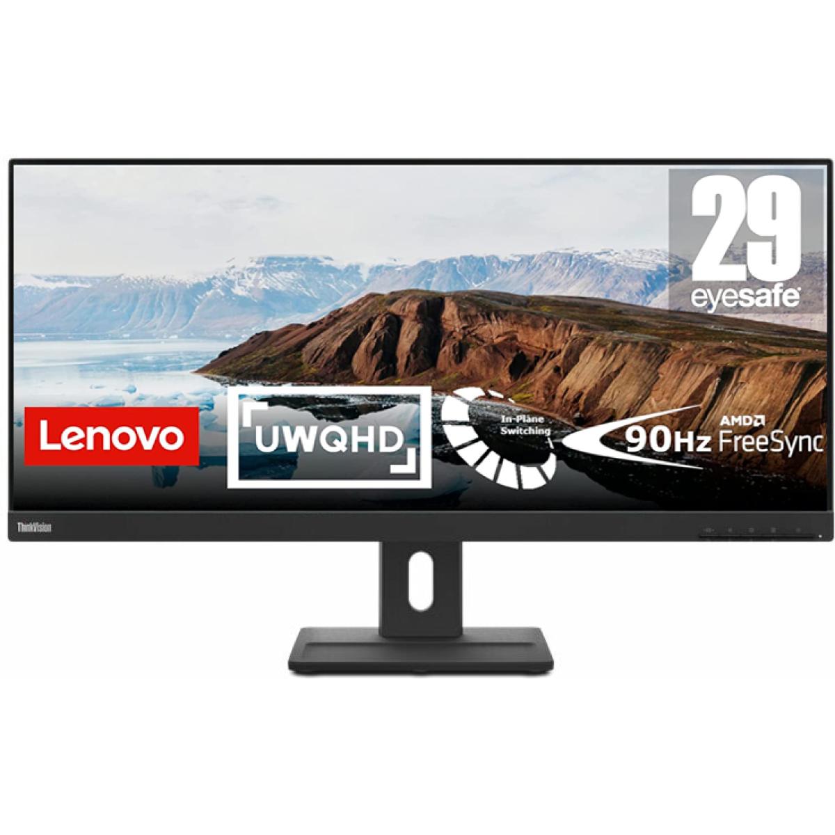 Lenovo Thinkvision E29w 20 29" Ips Ultra Wide 90hz Built In Speakers Adjustable Stand - CompuMe