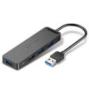 Vention 5‑in‑1 USB 3.0 Hub – 4× USB 3.0 Expansion, 5Gbps Fast Sync, Over‑Voltage Protection, Compact Travel Design