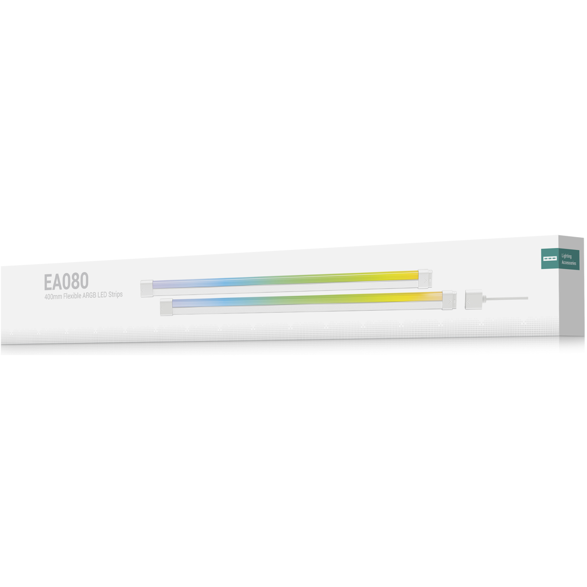 DeepCool EA080 ARGB Strip, 400 x 8 x 16 mm Light Strip Dimension, MB aRGB 3-PIN Port, SMD3535 Addressable RGB LED, Silicone + FPCB + ABS Material