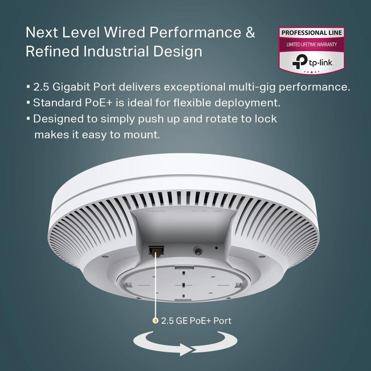 Tp Link EAP660 HD AX3600 Wireless Dual Band Multi Gigabit Ceiling Access Point with. ultra fast wi fi 6 speeds: simultaneous 1148 mbps on