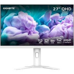 Gigabyte M27qa Ice Ips 27" 2k Qhd 180hz Hdr 400 Gaming Monitor 1ms Amd Freesync Type C Kvm Hdmi, Dp, Type C Height Adjustable White