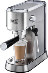 Black+Decker Espresso Machine with Milk Frother 1 liters 15-Bar