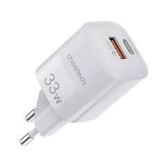 Choetech Fast Wall Charger, USB & Type C Pd, 33Watts, White - PD5006