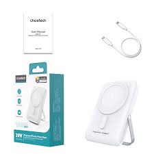 CHOETECH Power Bank 10,000 Mah, Magnetic with Stand, White - B743-cchw