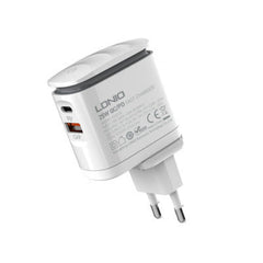 Ldnio Fast Wall Charger & Led Lamp QC3.0, 25Watts, White - A2423C