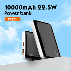 Ldnio Power bank 22.5Watts, Two Way Fast Charging, 10000Mah, Black - PQ25