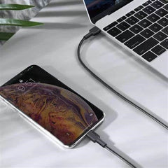 Aukey Impulse MFI Braided Nylon USB C To Lightning Cable, 1.2 M, Black - CB-CL1