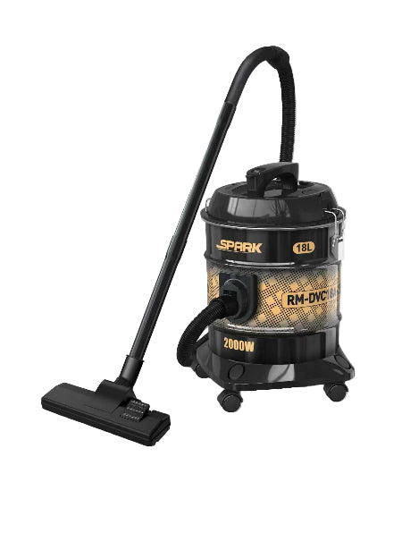Spark Drum Vacuum Cleaner, 18Lit, 2000Watts, Black - RM-DVC18A-20