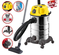 Spark Drum Vacuum Cleaner, 2 IN 1, Wet & Dry, 15Lit, 1400Watts, Silver - RM-DVC30G-14
