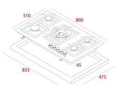 Efx 90 5G AI AL Dr But 90 Gas Hob