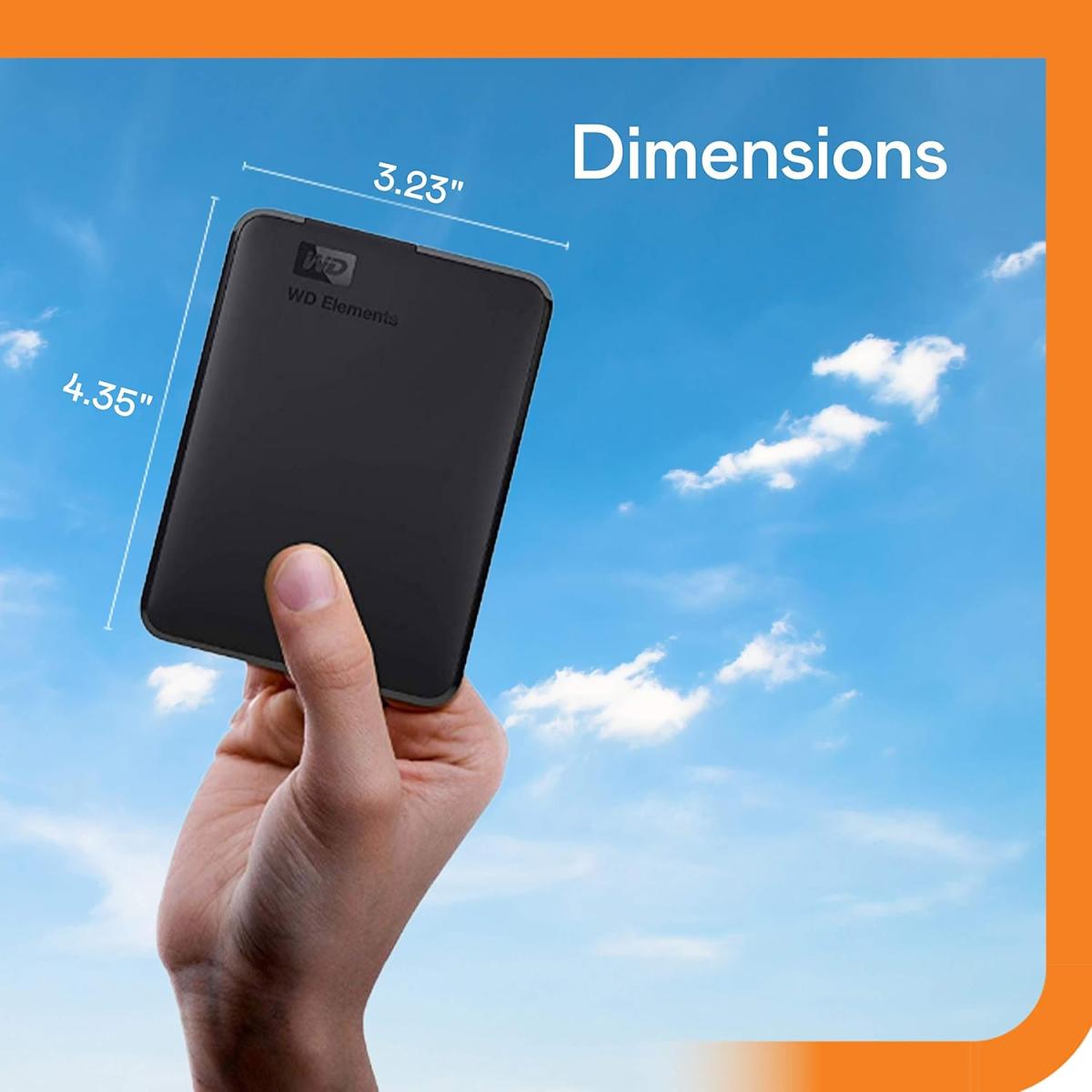 WD USB 3.0 portable external hard drive for data storage