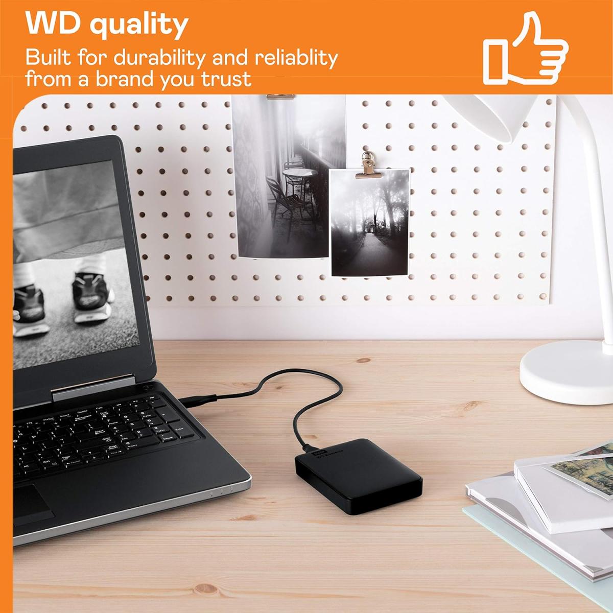 WD USB 3.0 portable external hard drive for data storage