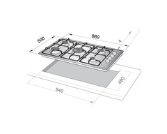 DR EN90-540 90cm Black Gas Oven with 5 Burners