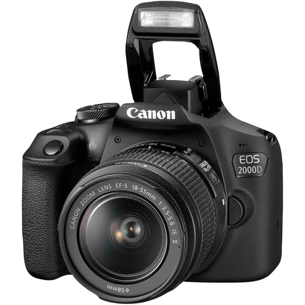 Canon EOS 2000D 24.2 MP DSLR Camera With EF-S 18-55 mm f/3.5-5.6 is II Lens - Black