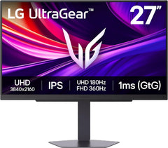 LG 27G810A-B 27-inch Ultragear Gaming Monitor 4K UHD IPS Dual Mode UHD 180Hz or FHD 360Hz 1ms