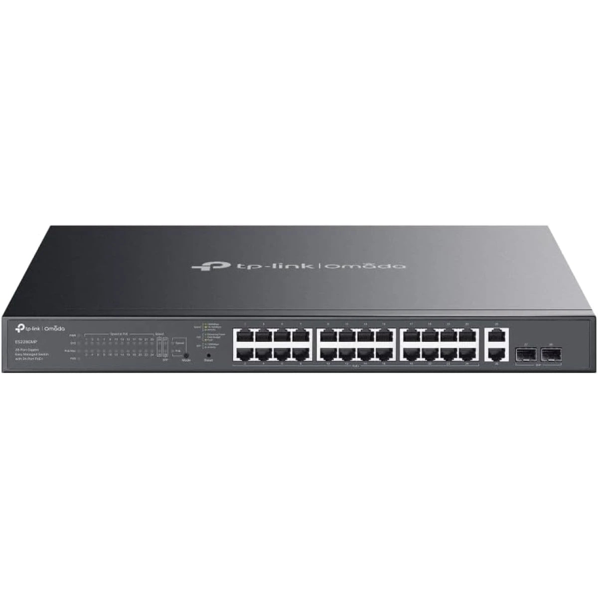 TP-Link Omada ES228GP 28-Port Gigabit Easy Managed Switch with 24-Port PoE+, 2× Gigabit SFP Slots, 250W Power Budget, QoS, PoE Auto Recovery, Port Isolation, Centralized Cloud Management