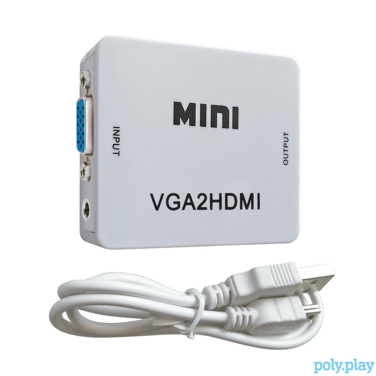 Mini VGA to HDMI (Female) Full HD 1080P Adapter With Audio 3.5 Connector For PC Laptop,Projector | VGA to HDMI | - CompuMe