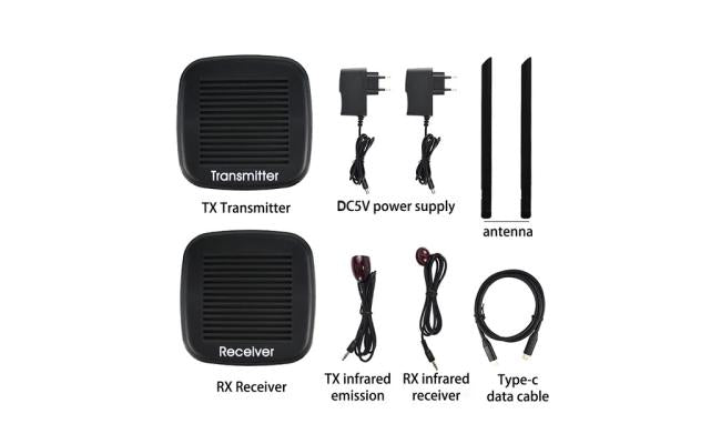 200m Wireless Wi Fi Hdmi Extender With Hdmi Loop Output + Usb C Input + Ir