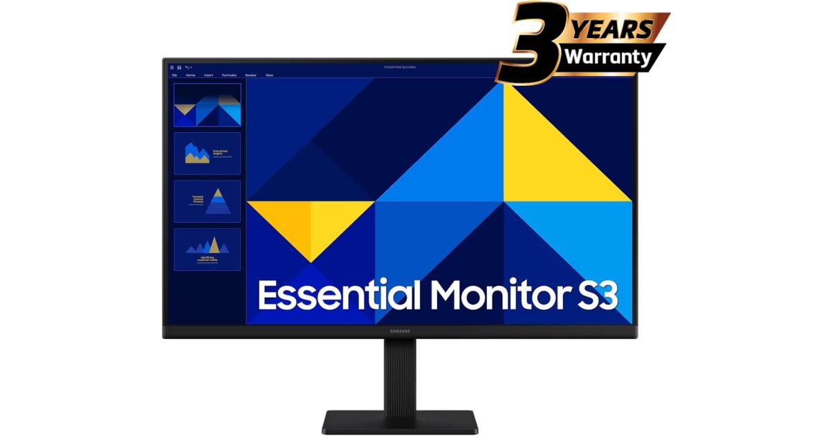 Samsung S3 Essential (D300) 27" Full-HD, IPS Flat Monitor, 100Hz, 5MS (GTG), Super Slim Design, Eye-Care Mode & Flicker Free