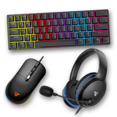 Fantech Bundle A 2 Gaming Accessories Mk211 Atom61 Mechanical Keyboard + Vx9s Gaming Mouse + Mh89 Gaming Headset