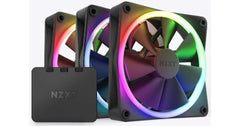 NZXT F120 RGB DUO 3IN1 (Black) PWM Airflow Fans & Controller, Fluid Dynamic Bearing (FDB) For Quiet & Cool Operations, Elegant Frame Design & Anti-Vibration Rubber Corners