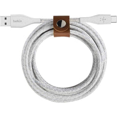 Belkin Duratek Plus Usb Type C To Usb A Charging Cable With Strap 1.2m (white)
