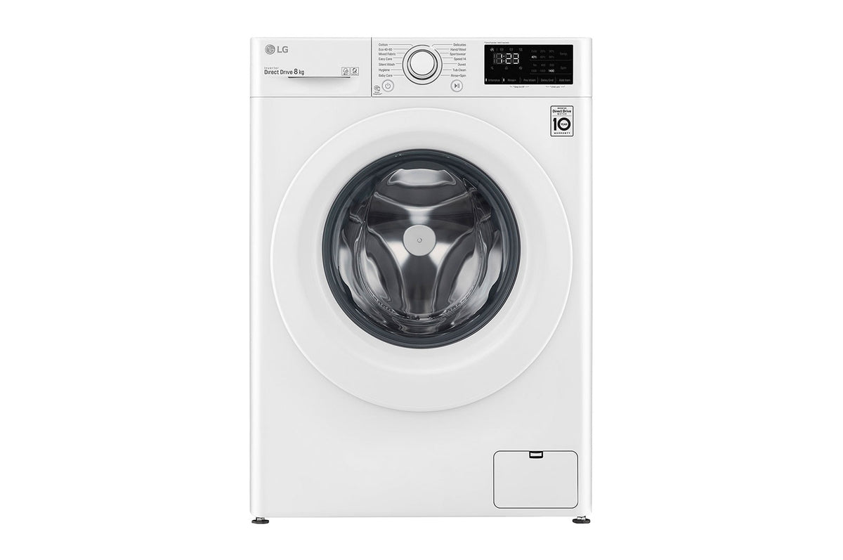 Washing Machine 8KG, Direct Drive Motor, Smart Diagnosis, White Color