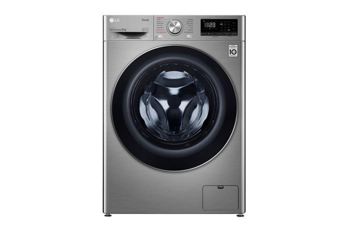 Front Load Washer 8KG, Ai Direct Drive Motor, Steam, Silver Color