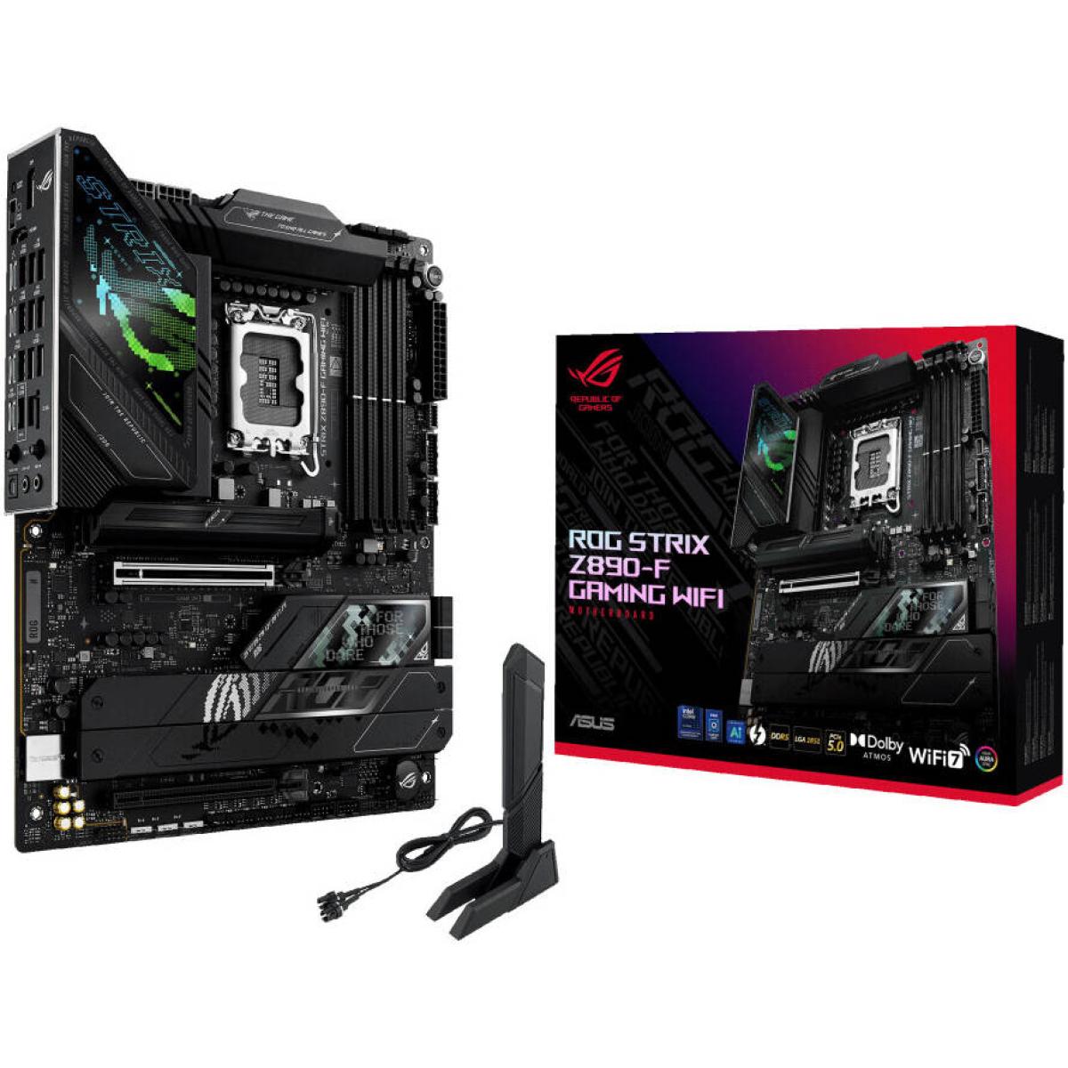 Asus Rog Strix Z890 F Gaming Wi Fi 7 Z890 Ddr5 Lga 1851 Advanced Ai Pc Ready 5x M.2 Ssd Pcie® 5.0 Thunderbolt™ 4 Usb Type C® 2.5gb Lan - CompuMe