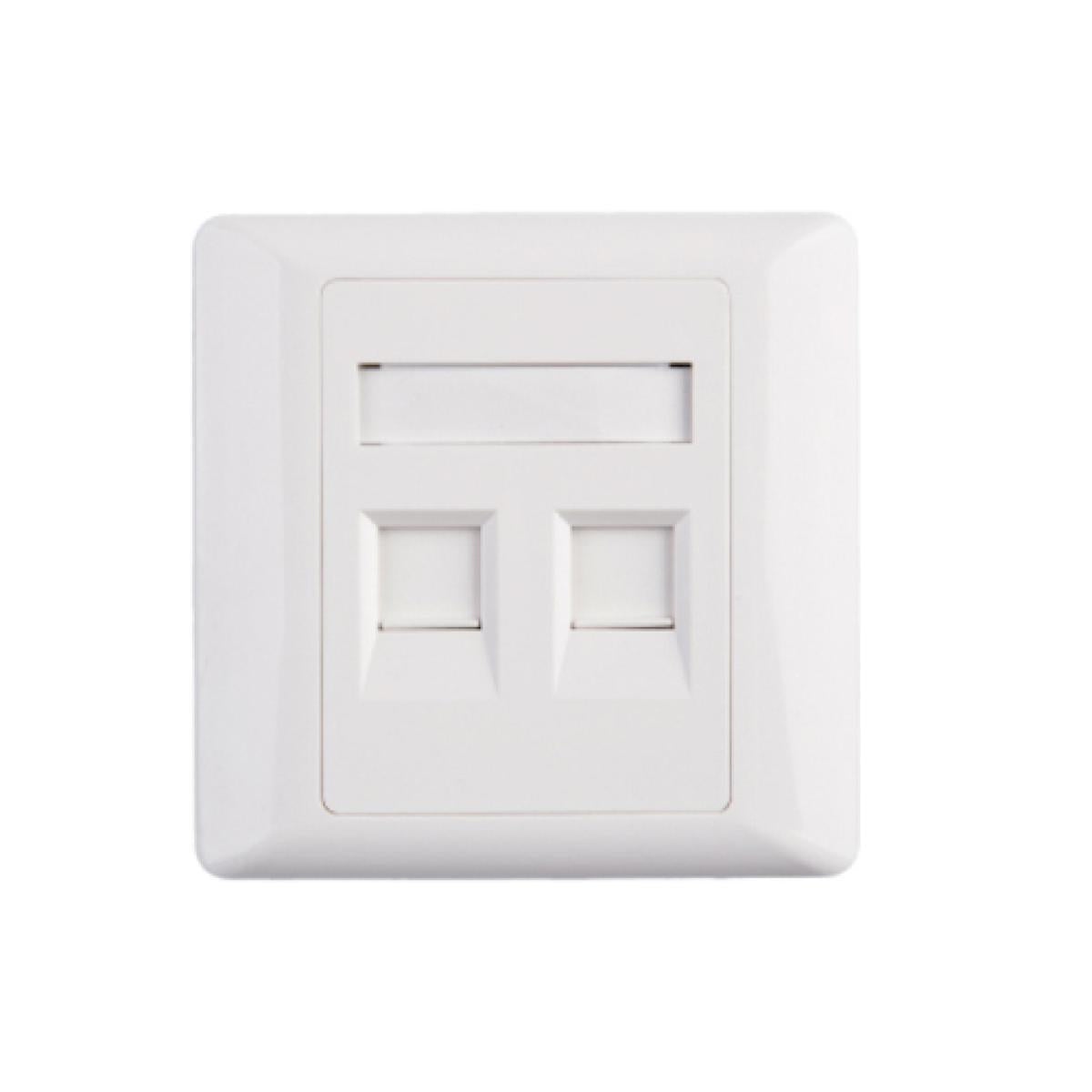 2 Port RJ45 Cat5e Face Plate Wall Socket