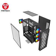 FANTECH RHOMBUS XL CG84 ARGB FANS MID TOWER CASE - BLACK (EXCLUSIVE)