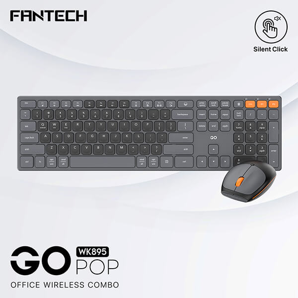 Fantech Wk895 Go Pop Office Wireless Keyboard Mouse Combo Black Fantech Wk895 Go Pop Office Wireless Keyboard Mouse Combo Black