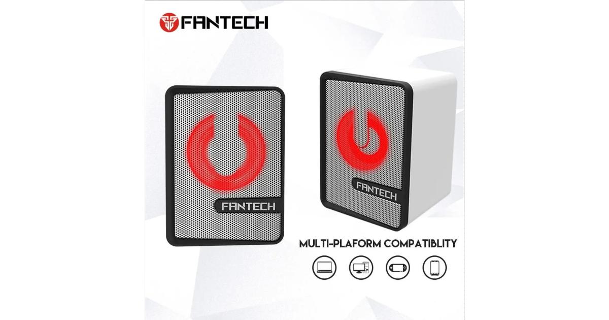 Fantech Beat GS203 (USB & 3.5mm) 6W Mobile Gaming & Music Mini Speaker w/ Led Lighting - White