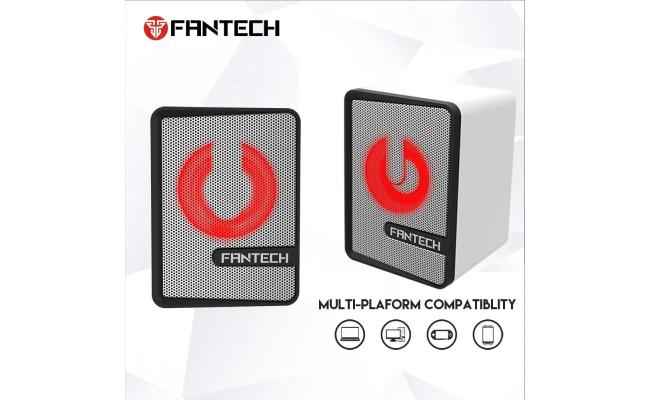 Fantech Beat GS203 (USB & 3.5mm) 6W Mobile Gaming & Music Mini Speaker w/ Led Lighting - White