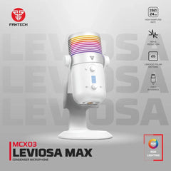 FANTECH LEVIOSA MCX03 Professional Condenser RGB STREAMING USB Microphone Cardioid Polar Pattern w/ One Touch To Mute Button & Noise Redduction Button | LEVIOSA MCX03 | - CompuMe