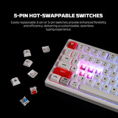 FANTECH MK917 ATOM PRO79 WIRELESS MECHANICAL GAMING KEYBOARD WHITE - BLUE