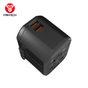 FANTECH TAC1 POWERCUBE TRAVEL MULTI ADAPTER, Multi-Country Adapter, Type-C PD 20W & 2x USB QC 3.0, Dual 8A Fuses for safe charging while travelling, 880W at 100V, 1840W at 230V