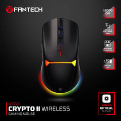 FANTECH WG7V2 CRYPTO II WIRELESS GAMING MOUSE - BLACK
