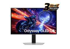 Samsung Odyssey OLED G6 (FG602) 27" Flat Monitor 2K (2560 x 1440) 500Hz, 0.03ms(GTG), Quantum Dot, HDR10+, 99% DCI Coverage, 10Bit, HDMI 2.1, Core Sync, G-Sync Compatible w/ Sleek Metal Design & Ergonomic Stand