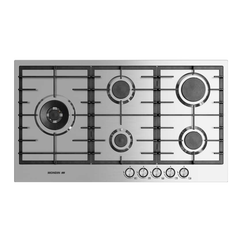 FG905VPGL Monden Cooker 90cm Steel Side Burner