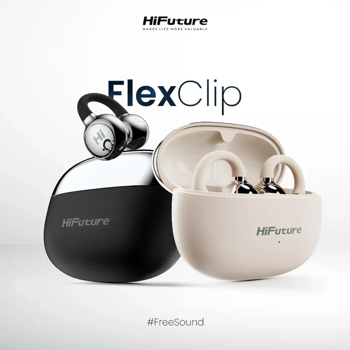 Hifuture Flexclip Ai Enhanced Environmental Noise Cancellation Enc Open Ear Wireless Earphone 30 Hrs Play Time Light Weigt Design Black Hifuture Flexclip Ai Enhanced Environmental Noise Cancellation Enc Open Ear Wireless Earphone 30 Hrs Play Time Light Weigt Design Black