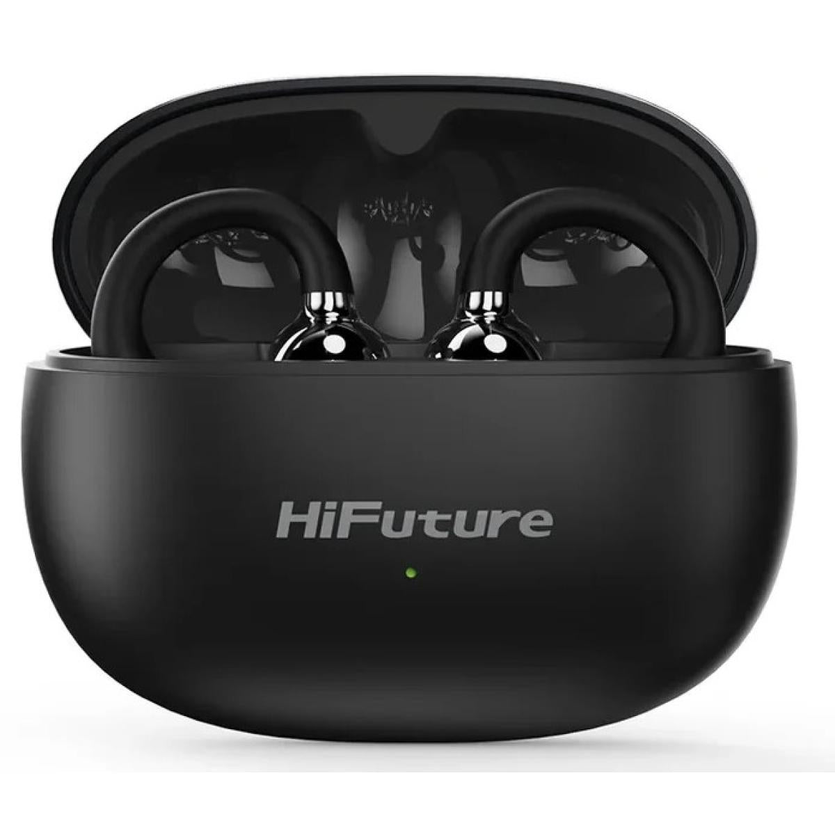 Hifuture Flexclip Ai Enhanced Environmental Noise Cancellation Enc Open Ear Wireless Earphone 30 Hrs Play Time Light Weigt Design Black