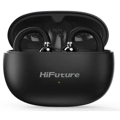 Hifuture Flexclip Ai Enhanced Environmental Noise Cancellation Enc Open Ear Wireless Earphone 30 Hrs Play Time Light Weigt Design Black