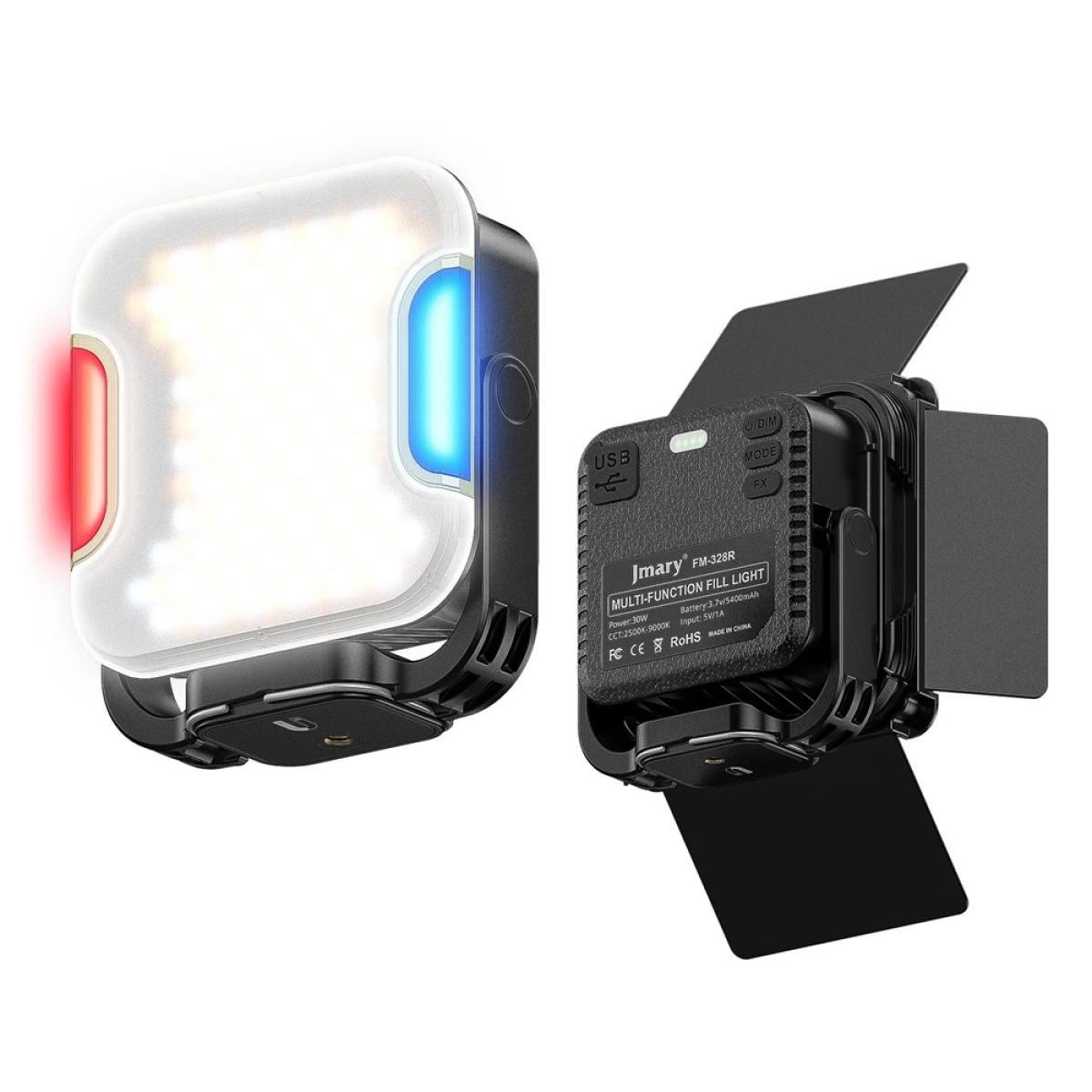 Jmary Fm 328r Portable Video Fill Light Adjustable Color Temperature Outdoor Camping Led Light With Built In Battery Up To 2 Hour - CompuMe