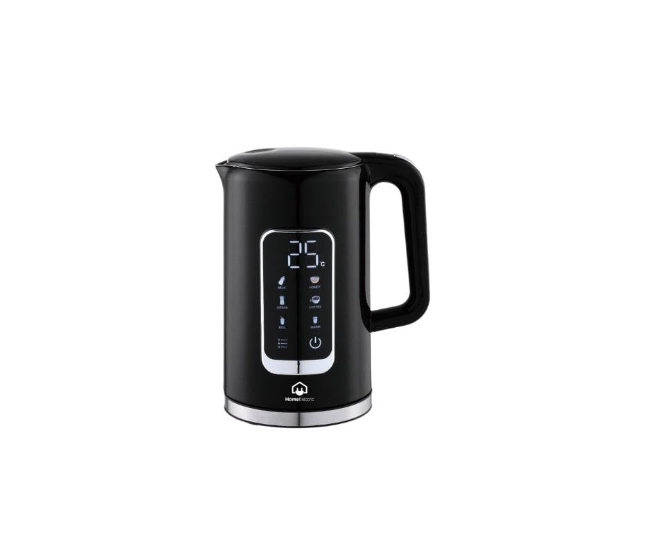 Home Electric Kettle Digital Glass with Stainless, 1.7Lit, 2200 Watts, Black & Silver - KK-551