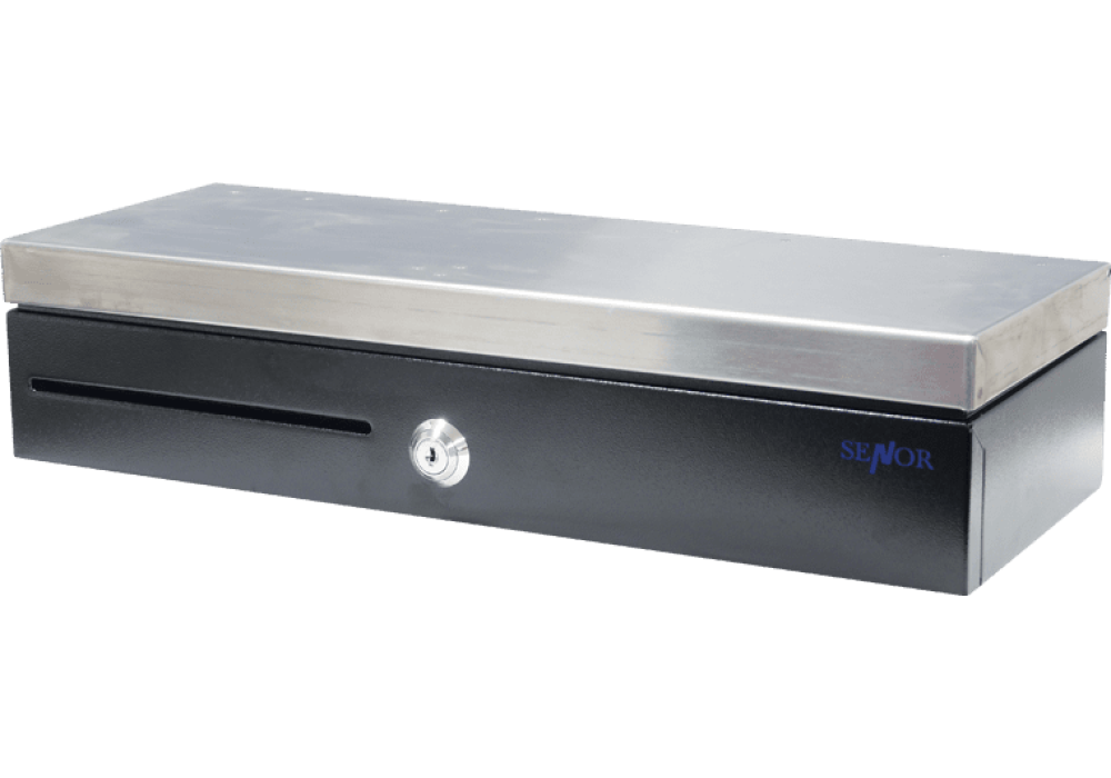 Cash Drawer FT460 - Stainless Steel Flip‑Top Design, 12V/24V POS Interface, Space‑Saving Layout, 5.3kg, 52×16.5×25cm