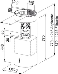 FTU3707IBK Black Round Franke Hood