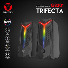 Fantech GS301 Trifecta RGB Dual Mode Connection (Wired & Bluetooth 5.0) Gaming Speaker, 10w Total Power, Easy Control, Smart RGB Switch Touchpad & Switch Between AUX & BT, 3.5mm Headphone Jack Support | GS301 Trifecta |