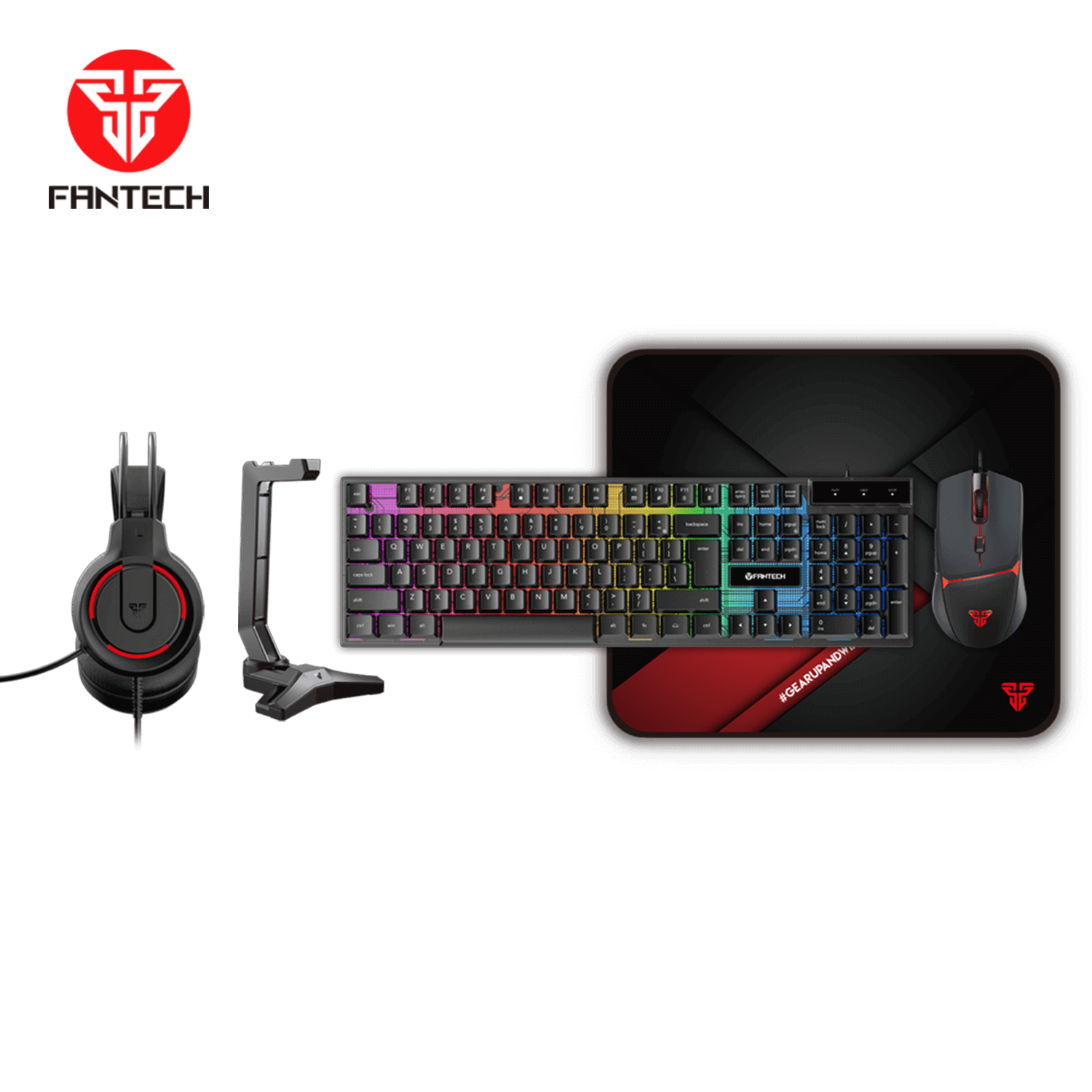 Fantech P51 5 In 1 Keyboard Combo With Mouse + Mousepad + Headset + Headset Stand